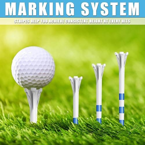 CHAMPKEY Advanced 5-Prong Plastic Golf Tees 120 or 100 Pack - 50% Ball Contact Surface Optimization with Longer Distance Performance Golf Tees Plastic thumbnail 7