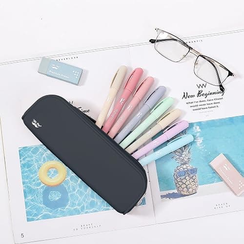 Mr. Pen- Silicone Pencil Case, Black Pencil Pouch, Pencil Case Small, Pencil Pouch Aesthetic thumbnail 7