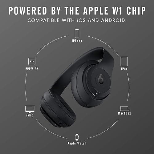 Beats Studio3 Wireless Noise Cancelling Over-Ear Headphones - Apple W1 Headphone Chip, Class 1 Bluetooth, 22 Hours of Listening Time, Built-in Microphone - Matte Black - Matte Black - Studio3 thumbnail 6