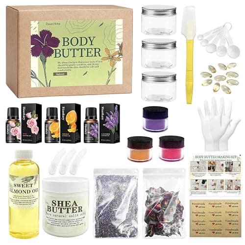 DIY Spa & Body Butter Making Kit, Whipped Lotions & Fragrant Body Butter with Organic Shea Butter, Sweet Almond Oil Mica Powder Skin Care Gifts for Women - Image 1