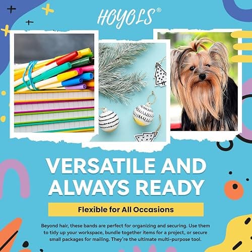 HOYOLS Mini Rubber Bands, 1500 Pcs Multicolor Hair Ties for Braids | Small TPU Elastics in Multi Colors with Gentle No-Pull Hold for Braids, Ponytails, Sectioning and Daily Styling thumbnail 7