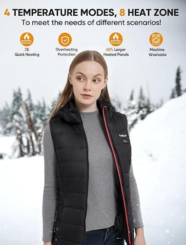 ORRNIKKO [2026 All-New] Heated Vest Women - Detachable Heated Hood, With 7.4V 16000mAh Battery Pack, Womens Heated Vest thumbnail 8