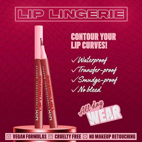 NYX PROFESSIONAL MAKEUP Lip Lingerie Liner Stain, Seamless Make Up with All-Day Color, Waterproof Lip Stain Finish - Up All Night (Black Cherry) thumbnail 2