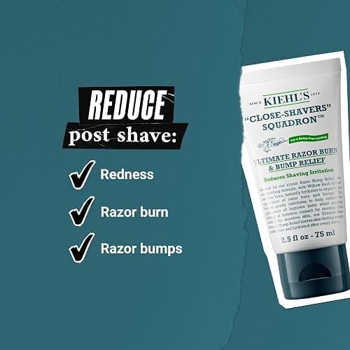 Kiehl's Ultimate Razor Burn & Bump Relief, Nourishing Men's After Shave Cream, Instantly Cools & Hydrates, Gently Exfoliates, with Aloe Vera & Vitamin E, Paraben-free, for All Skin Types - 2.5 fl oz thumbnail 4