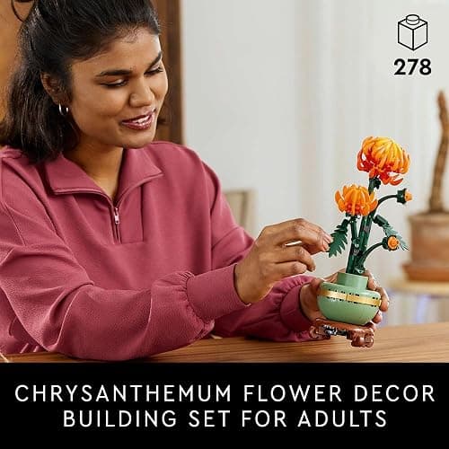 LEGO Botanicals Chrysanthemum Building Set for Adults Ages 18+ - Artificial Flower for Dinner Table Centerpieces & Decoration - Gift for Birthdays - 10368 thumbnail 2