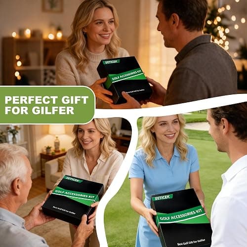 Seticek Golf Gifts for Men and Women,Golf Accessories Set with Gift Boxes, Golf Ball,Golf Tees,Brush,Multifunctional Divot Knife,Golf Ball Clamp,Rangefinder,Scorer thumbnail 7