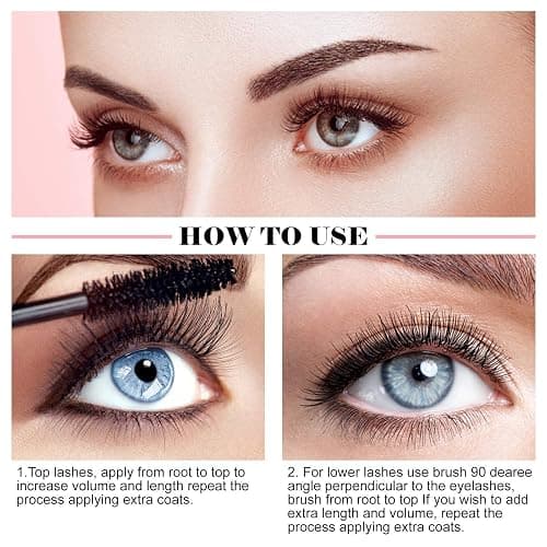 4D Silk Fiber Lash Mascara - Luxuriously Longer, Voluminous Eyelashes, Waterproof Tubing Mascara in Black, Natural Lengthening, Smudge-proof, Hypoallergenic, No Clumping, Easy to Apply & All Day Full thumbnail 4