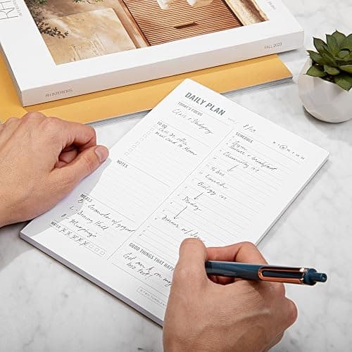 Daily Planner Notepad with Hourly Schedule - ADHD Planner, Time Block Planning Pad, Desktop To Do List, College Supplies - 6 x 9” - 50 Undated Sheets thumbnail 4
