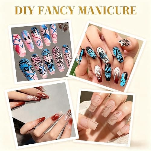 Nail Art Pens & Nail Art Markers Set, 12 Color Professional Fine Tip Nail Polish Pens for 3D Designs, DIY Nail Art Kit for Beginners & Kids thumbnail 2