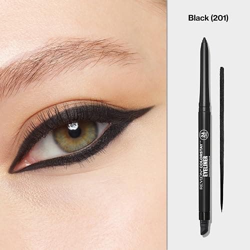 Revlon ColorStay Pencil Waterproof Eyeliner, Smudge-Proof, Eye Makeup with Built-In Sharpener, Stocking Stuffer for Women, 201 Black, 0.01 oz thumbnail 2