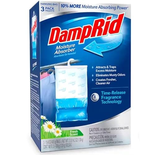 DampRid Hanging Bag Moisture Absorber for Closets, Pure Linen, 3 Pack, 16 oz. Each; Traps Excess Moisture for Fresher, Cleaner Air - Image 1