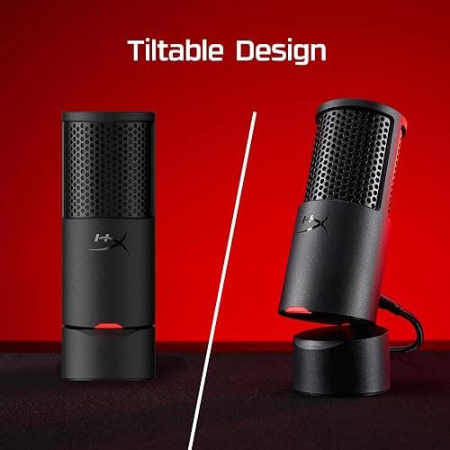 HyperX SoloCast 2 – Gaming USB Condenser Mic for PC, USB-C to USB-A, Built-in Pop Filter, Internal Shock Mount, Plug and Play, 24-bit / 96kHz, Compact Tiltable Stand – Black thumbnail 5