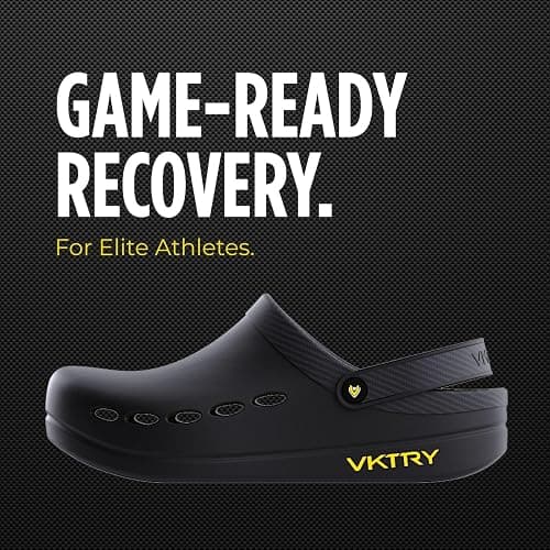 VKTRY Performance Recovery Clogs – Cushioned EVA with Carbon Fiber Stability | Rocker Sole, Ventilated Comfort, Deep Heel Cup, Slip-Resistant Grip, Removable Strap thumbnail 7