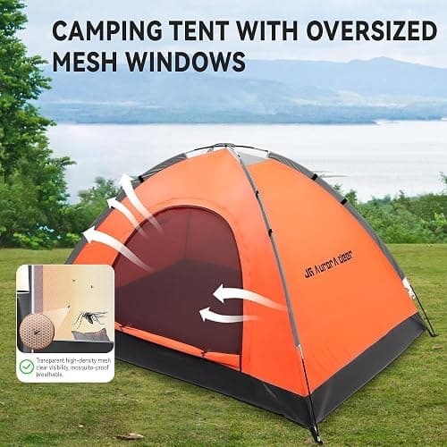2 Person Camping Tent 4 Person Tents for Camping Windproof Tents for Camping Hiking Backpacking Traveling 2/3/4 Family People Tents for Camping Portable Tent with Carry Bag thumbnail 8