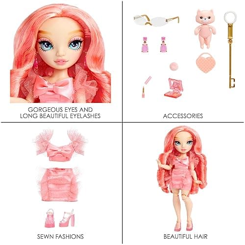 Rainbow High Pinkly - Pink Fashion Doll in Fashionable Outfit, with Glasses & 10+ Colorful Play Accessories. Gift for Kids 4-12 Years and Collectors thumbnail 6