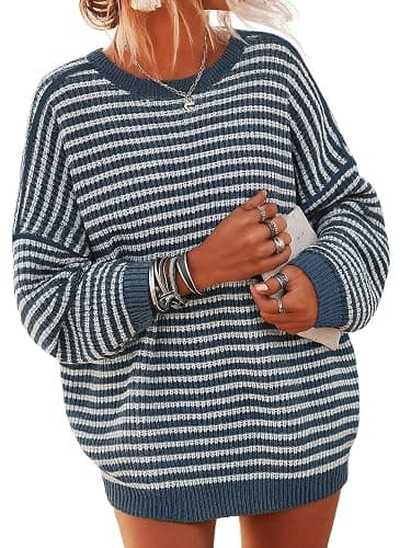 ETCYY Women's Oversized Sweaters Fall 2025 Fashion Winter Clothes Batwing Long Sleeve Knit Sweater Pullover Jumper Tops - Image 1