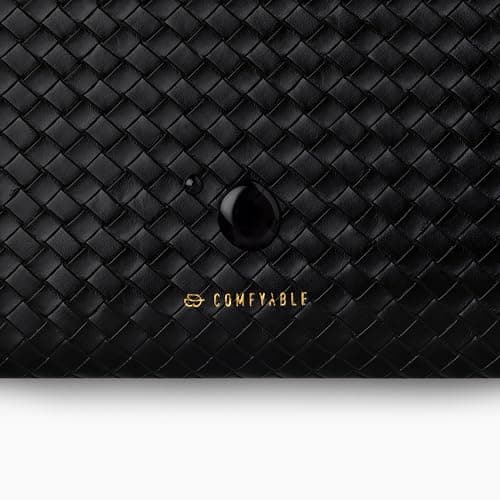 Comfyable Woven-Look Laptop Sleeve 13 Inch 14 Inch Compatible with MacBook Air M5 & MacBook Pro M5 Pro/Max 2026, Faux Leather Mac Travel Case for Men Women, Black thumbnail 5