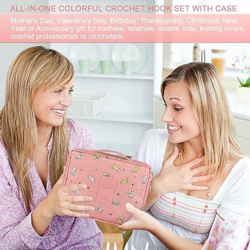 Aeelike Crochet Kit for Beginners Adults, Crochet Kits Include Yarn, 59pcs Crochet Starter Kit for Beginners Kids,Ergonomic Crochet Hooks 2.0-6.0 mm, Lace Steel Needles 0.6-1.9 mm thumbnail 2