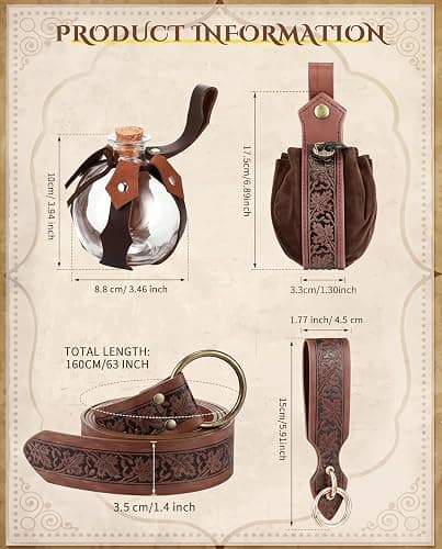 Sweetude 6 Pcs Renaissance Belt Accessories thumbnail 2
