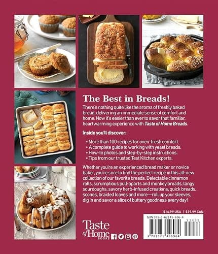 Taste of Home Breads: 100 Recipes for Oven-Fresh Loaves, Rolls, Biscuits, and More - Spiral-Bound, Baking for All Skill Levels (Taste of Home Baking) thumbnail 2