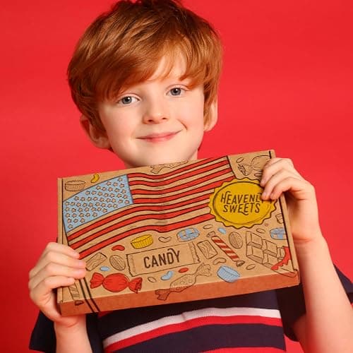 Heavenly Sweets | American Sweets Gift Box | 120+ Piece USA Party Sweets Candy Kids Adults | Pinata Birthday Anniversary Fathers Day Independence Day 4th July Hamper | Mixed Assortment thumbnail 2