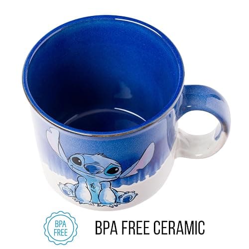 Silver Buffalo Disney Lilo and Stitch, Reactive Glaze Camper Mug, 20oz | Ohana Means Family, Ceramic, 0.59 Liters thumbnail 7