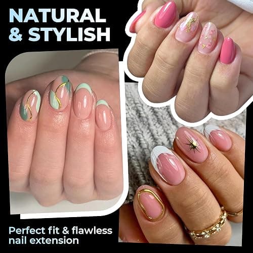 UNA GELLA Oval Gel Nail Tips Short 15 Sizes Full Cover Pre-Etched 300PCS | Easy DIY Salon Oval Almond Press On Nails, Snug Fit & Long-Lasting Hold for Daily Wear, Home DIY Salon thumbnail 2