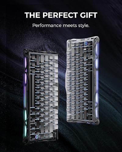 GravaStar Mercury K1 75% Wireless Mechanical Gaming Keyboard, Aluminum Alloy, Gasket Compact Custom Keyboard Hot-Swap Socket, Linear Switches, RGB Backlit - Gradient Black thumbnail 8