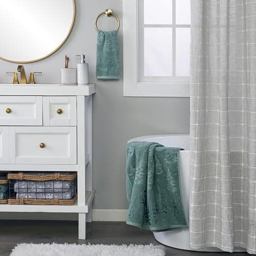 SKL Home Fall/Christmas/Winter Wispy Trees Premium Cotton Blend Bath Towel, 500 GSM, Soft & Absorbent Jacquard, Sage thumbnail 5
