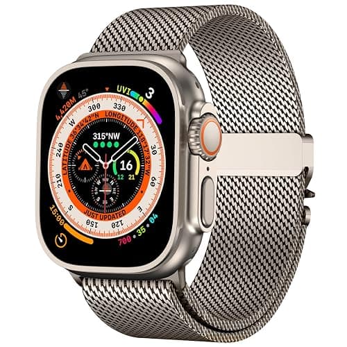 Milanese Mesh Loop for 44 mm 45 mm Apple Watch Band for Men 42mm 44mm 46mm 38mm 45mm Series 7 40mm 41mm 49mm Women,Stainless Steel Parachute Buckle for iWatch Ultra 2 Series 10 9 8 7 6 SE 5 4 3 thumbnail 2