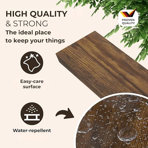 CASARIA® Set of 2 90cmx23cm Dark Oak Floating Shelf Including Bracket | Wall Shelving Living Room Kitchen Bedroom Office | 38mm Thick | Hidden Wall Fixing | 15kg Capacity MDF thumbnail 5