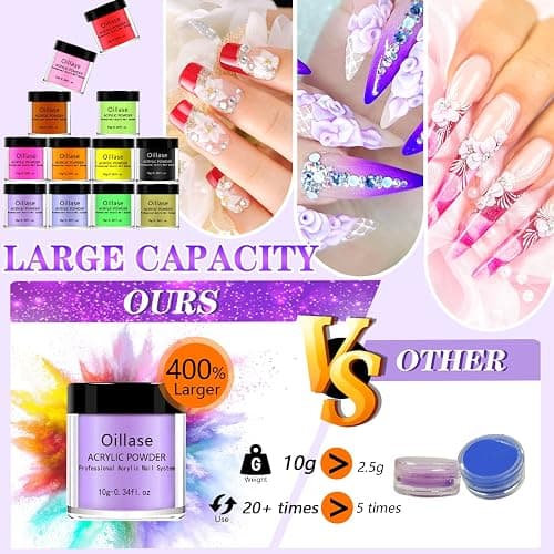 Large Acrylic Nail Kit Set Professional Acrylic with Everything, Nail Acrylic Powder for Beginners, Acrylic Nail Supplies Acrylic Nail Brush, Practice Hand for Acrylic Nails (Multicolor with everything) thumbnail 4