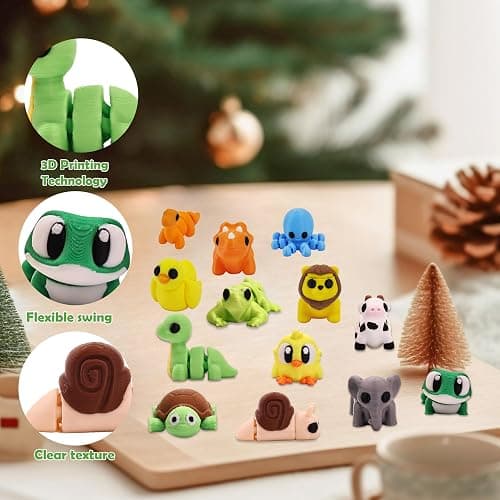 35 PCS Mystery Animal Figurines, Randomly Selected from Over 200 Unique 3D Printed Animal Figurines, Fidget Desk Toys, Party Favors, Classroom Rewards, Gift Exchanges, Event Giveaways for kids thumbnail 5