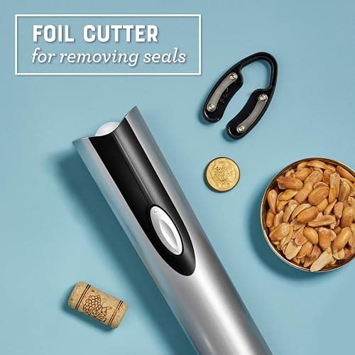 Oster Cordless Electric Wine Bottle Opener with Foil Cutter, Silver thumbnail 4