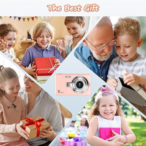 Digital Camera 1080P FHD 44MP - 2.4" LCD Screen with 32gb SD Card(Pink) | 16X Digital Zoom, Small Portable Vlogging Camera for Kids Teen Students Beginner thumbnail 7