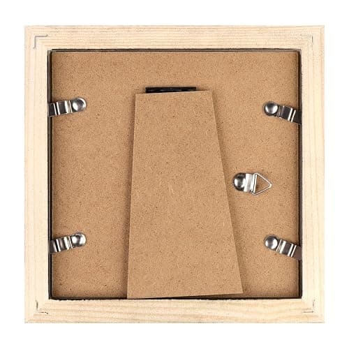 4x4 White Picture Frames Square Classic Natural Wood 6 Pack for Wall Mounting and Tabletop Display thumbnail 6