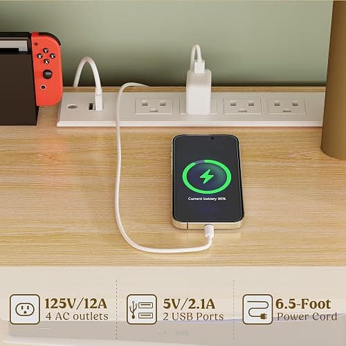 Lulive Modern TV Stand for 55/60/65/70 inch Television, Entertainment Center with Wooden Storage Cabinets and Power Outlet，Media Console for Living Room Bedroom (Natural Oak) thumbnail 5