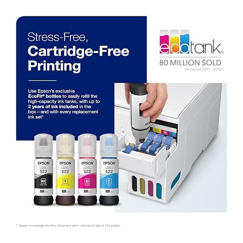 Epson EcoTank ET-2800 Wireless Color All-in-One Cartridge-Free Supertank Printer with Scan and Copy â€“ The Ideal Basic Home Printer - White, Medium thumbnail 3