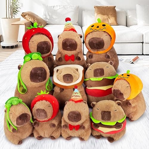 Achwishap Capybara Plush,Cute Plushies Capybara Stuffed Animal,Capybaras Plush Toys,Kawaii Plushie Stuffed Toy with Birthday Hat Plushie Gift for Kids Adults Birthday(Capybara with Birthdays Hat,12”) thumbnail 7