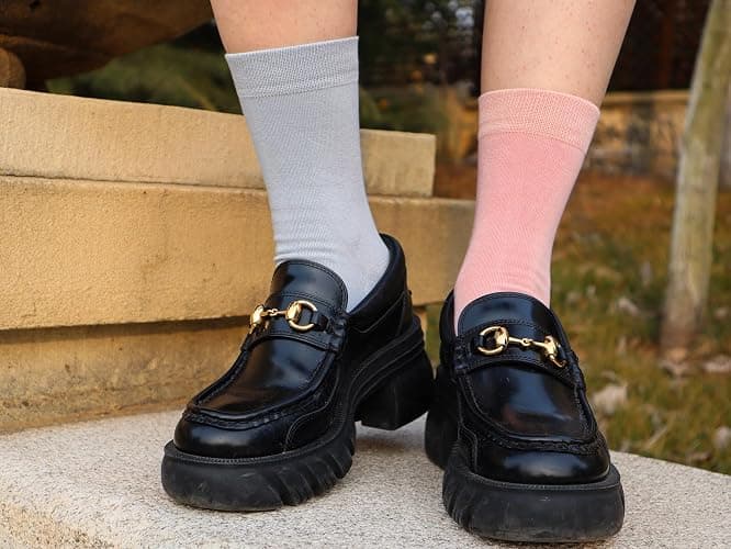 SERISIMPLE Women Thin Viscose Bamboo Socks Crew Lightweight Above Ankle Casual Dress Sock For Ladies Bootie Trouser 5 Pairs thumbnail 3