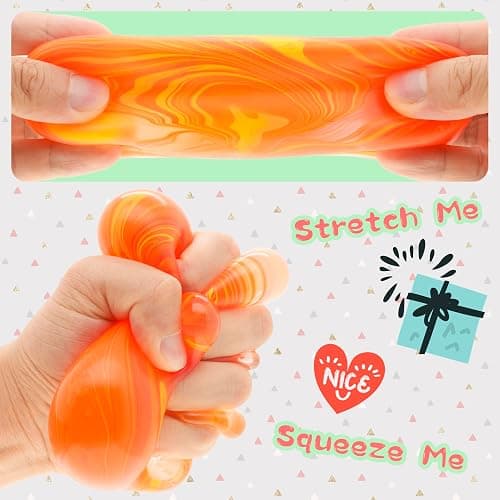 Slow Rising Stress Cube , Dough Stress Balls Soft Fidget Squishy Toys for Anxiety Relief, Pull Stretch Classroom Prize Party Favors Toys for Kids thumbnail 4