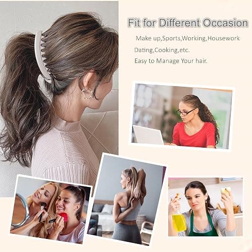 6 Pack 5 Inch Banana Hair Clips for Women Thin Fine Thick Hair,Strong Banana Claw Clips for Hair thumbnail 7