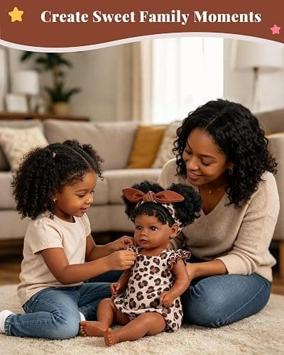 BABESIDE Reborn Baby Doll Clothes for 17- 22 Inch Dolls | 2-piece leopard pattern reborn baby doll clothes outfits for 17–22 inch dolls with 1 doll romper and 1 matching headband thumbnail 7