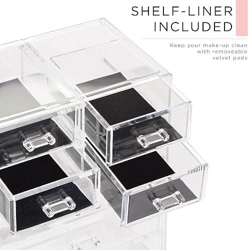 Sorbus Acrylic Makeup Organizer Set, 7-Drawer Vanity & Countertop Cosmetic Storage with Small & Wide Compartments, Clear Makeup Storage for Brushes, Lipsticks, Jewelry – Holiday Gift for Women & Teens thumbnail 6