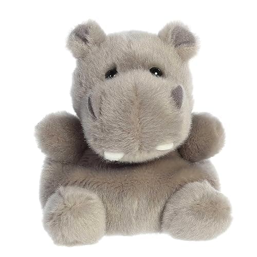 Aurora® Adorable Palm Pals™ Hunk Hippo™ Stuffed Animal - Pocket-Sized Play - Collectable Fun - Grey 5 Inches - Image 1