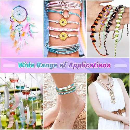 Cridoz 20 Rolls Wax String for Bracelet Making, Waxed Thread Bracelet Cord, Waxed Polyester Cord Bracelet Rope for DIY Bracelets, Necklace and Macrame thumbnail 5