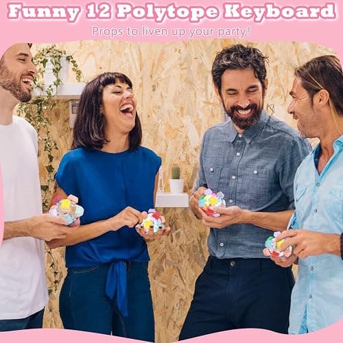 FunisFun Keyboard Fidget Toy, Clicker Keychain with LED Light for Adults | 12 Polytope Sensory Keyboard Buttons, Stress Relief Toy for Adults, Office Desk Gadget, Focus Helper, Portable Fidget Gift thumbnail 2