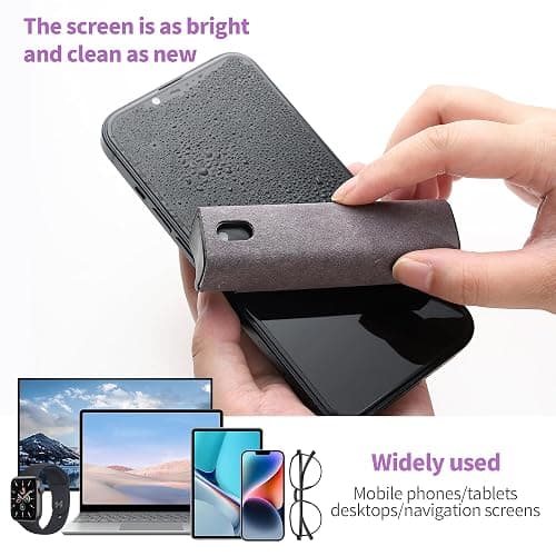 CUIUD Touchscreen Screen Cleaner Kit 2 Pcs, Phone, Tablet and Car Screen Cleaner, Two in One Spray and Microfiber Cloth(Grey&Pink) - Pink+Grey thumbnail 7
