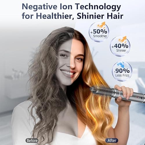 6-in-1 Ionic Hot Air Styler, Powerful High Speed Hair Dryer Brush, Auto Wrap Curler for Fast Drying, Volumizing&Straightening for Multi Styler, Cool Shot Button-No Heat Damage,Gift for All Hair-Travel thumbnail 4