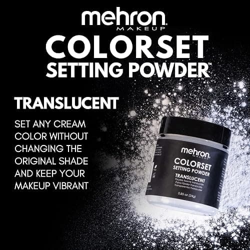 Mehron Makeup Colorset Setting Powder | Talc Free | Translucent Loose Setting Powder for Cosplay, Face & Body Paint, and Cream Makeup .85 oz (24 g) (Translucent) | Made in the USA thumbnail 5